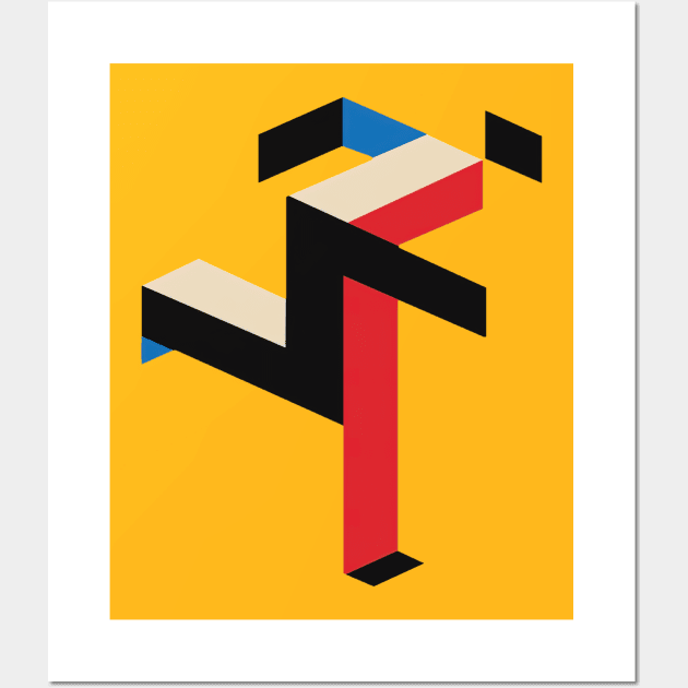 Bauhaus Running Man Wall Art by walltowall